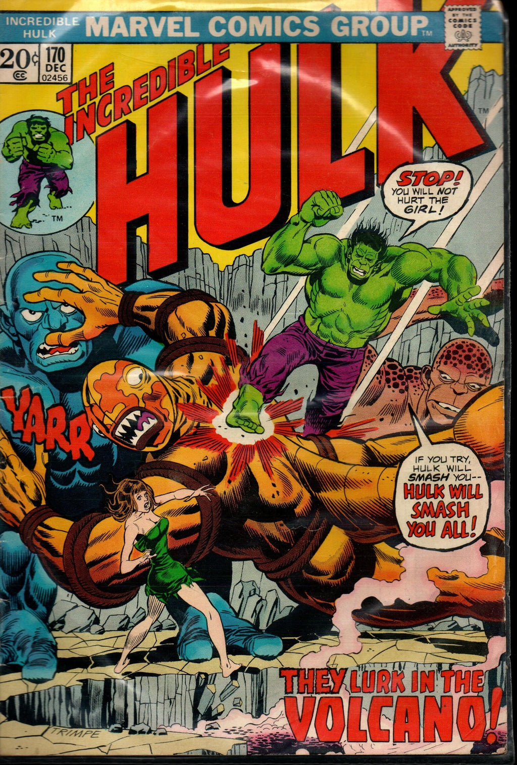 THE INCREDIBLE HULK #170 (1ST SERIES 1962) DEC 1973