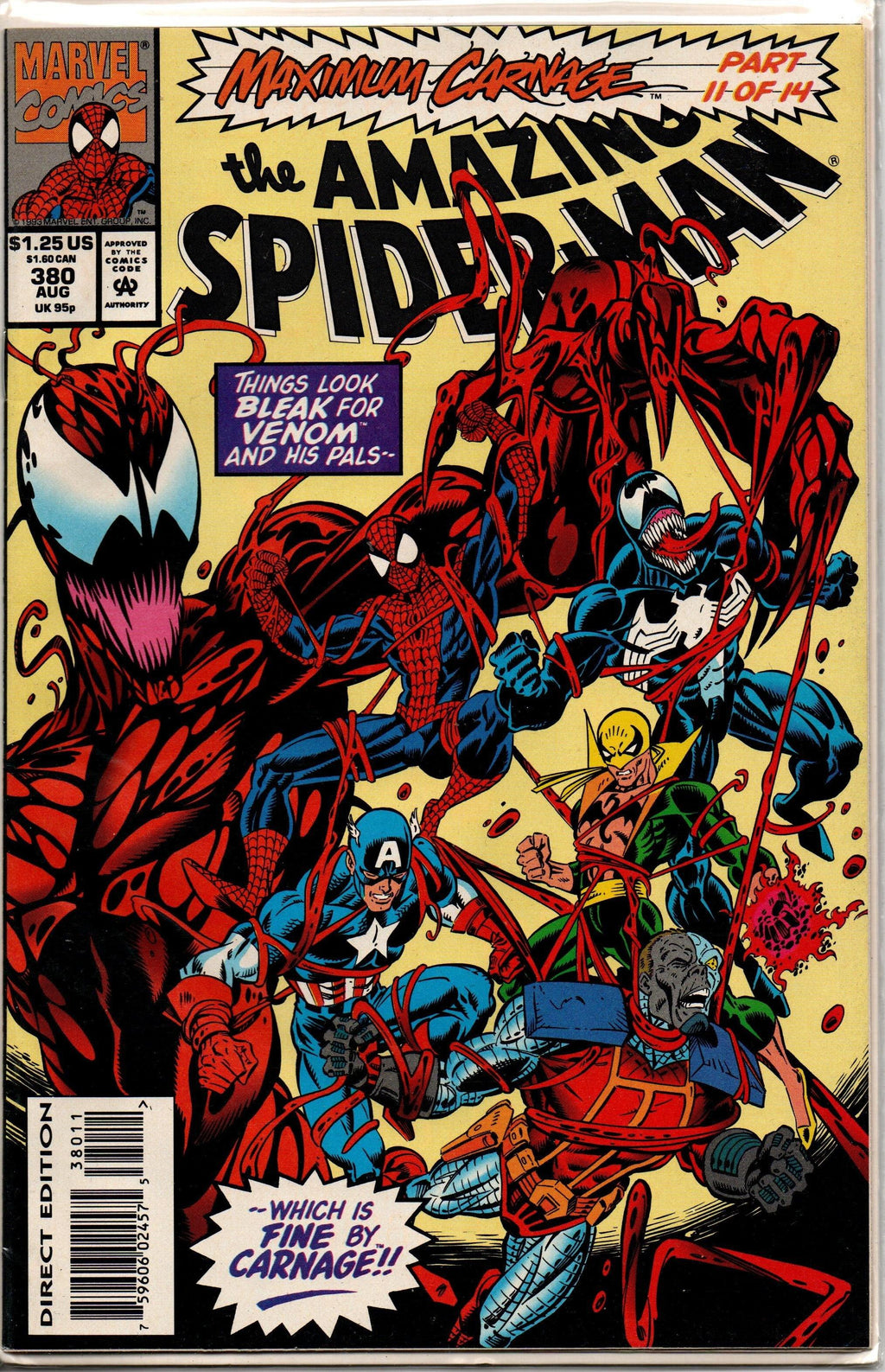 THE AMAZING SPIDER-MAN #380 (1963) AUG 1993 MAXIMUM CARNAGE PART 11 OF 14